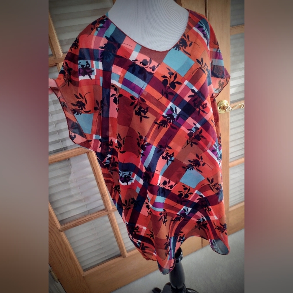 Brand New CAbi Sheer Layered Tank and Blouse, True Medium (Tag Marked Small) - Picture 9 of 10